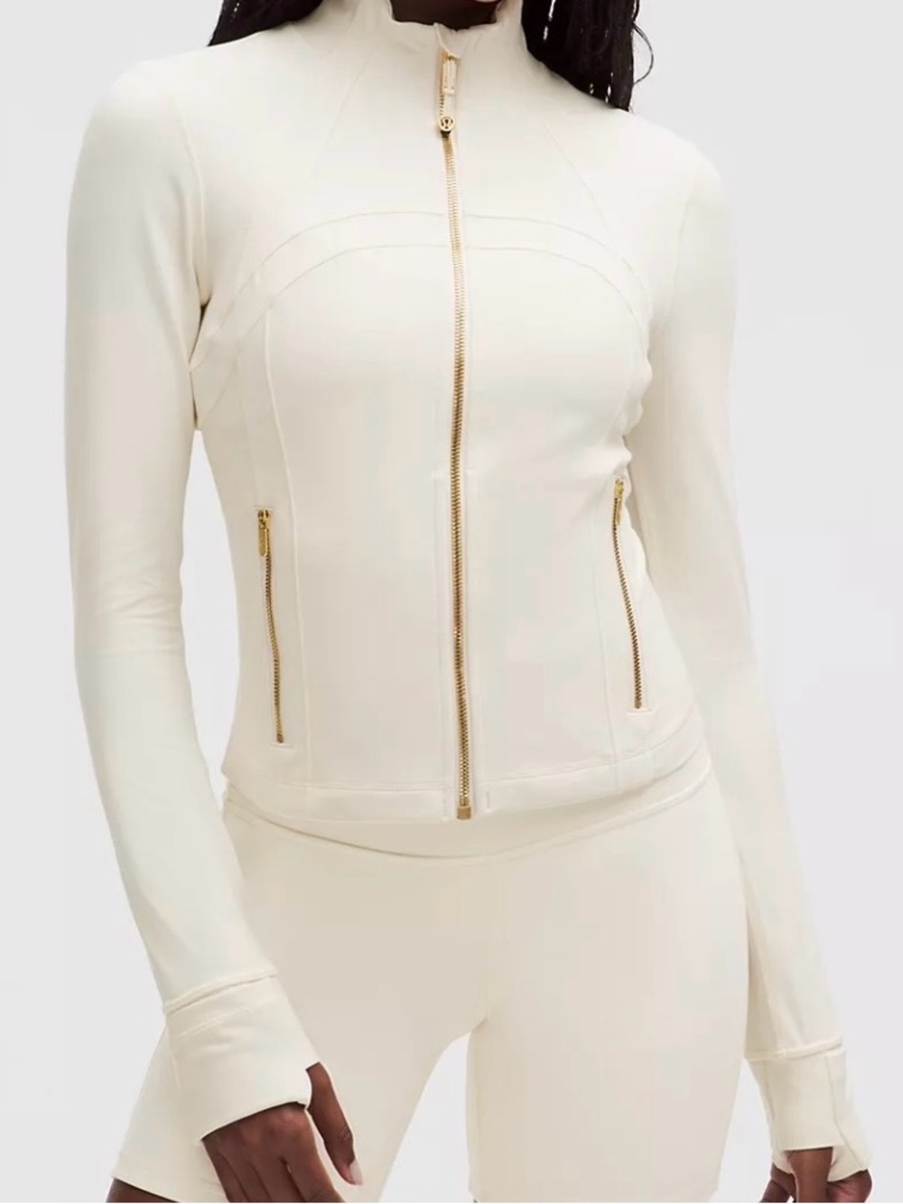Lululemon white cropped define jacket